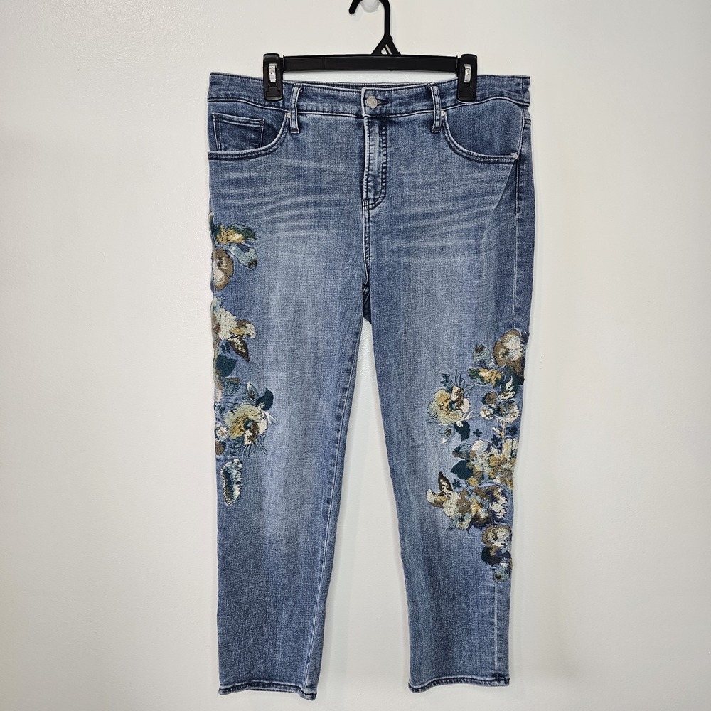 Chico's So Slimming Girlfriend Ankle Jeans Size 12R (US 12R)Blue Denim